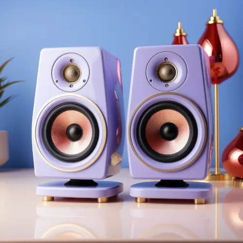 purple-speaker-speakers-lavender-bookshelf-3d-rendering