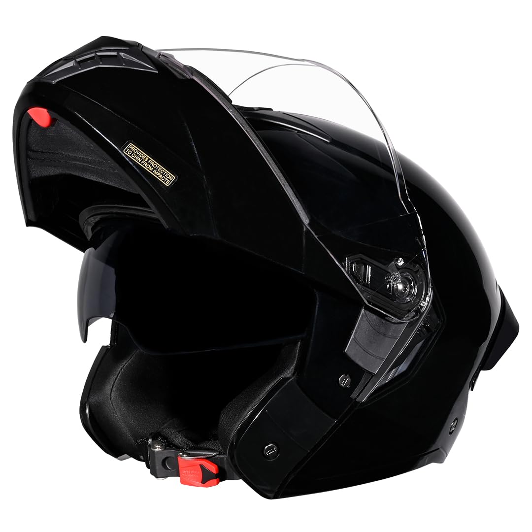 Lightweight Modular Helmet – DOT Certified, Inner Sun Visor, Black Finish - Image 2