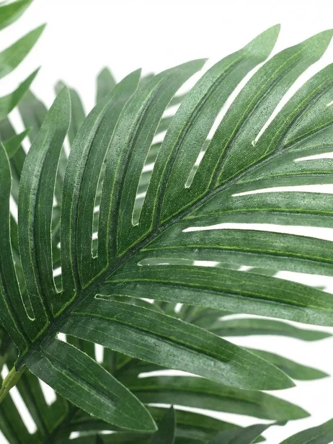 Dekorly Plastic Artificial Palm Plants Leaves Faux Turtle Leaf Fake Monstera Tropical Large Palm Tree Leaves Outdoor Leaf Decorations | 26Inch Plants with Blackpot (Areca Plant) - Image 2