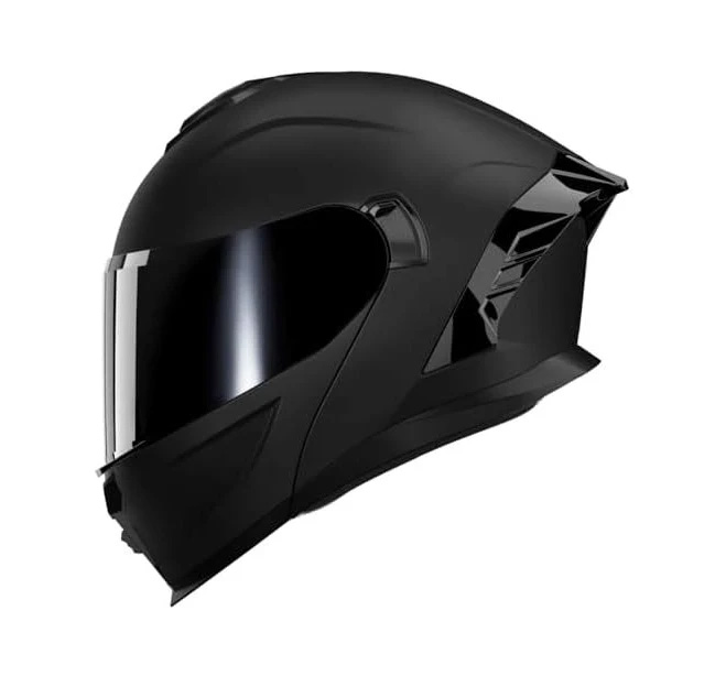Motorcycle Dual Visor Flip-Up Modular Full Face Helmet JR-815, DOT Approved for Adults (L, Matte Red Evolve)