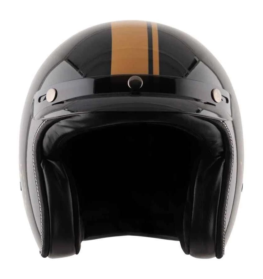Pearl 580mm Half Face Helmet with Clear Visor, Glossy Finish (Silver) - Image 2