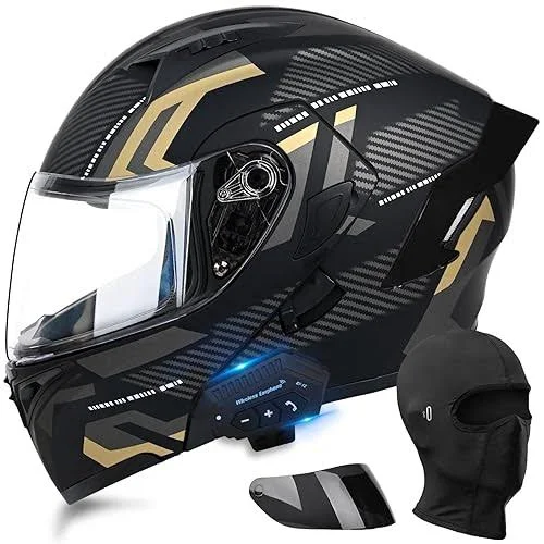 Bluetooth Modular Motorcycle Helmet with Dual Visor, DOT Approved Full Face Flip-Up Helmet for Men & Women - Image 2