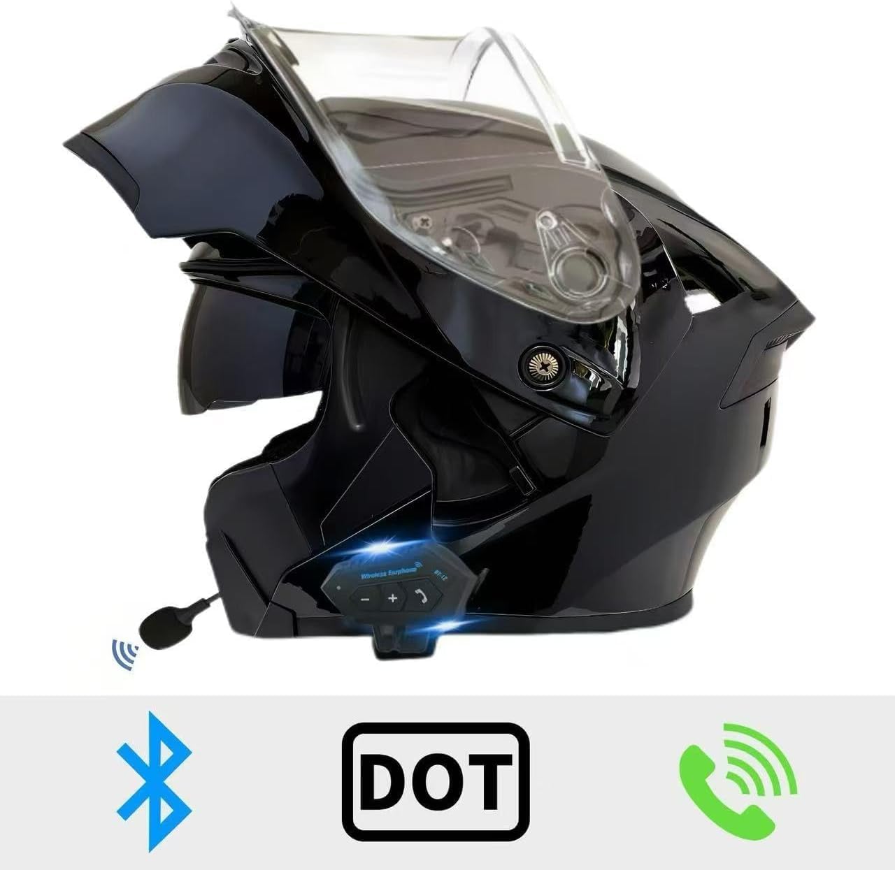 Bluetooth Motorcycle Helmet,Modular Motorcycle Helmet with Bluetooth - Image 2