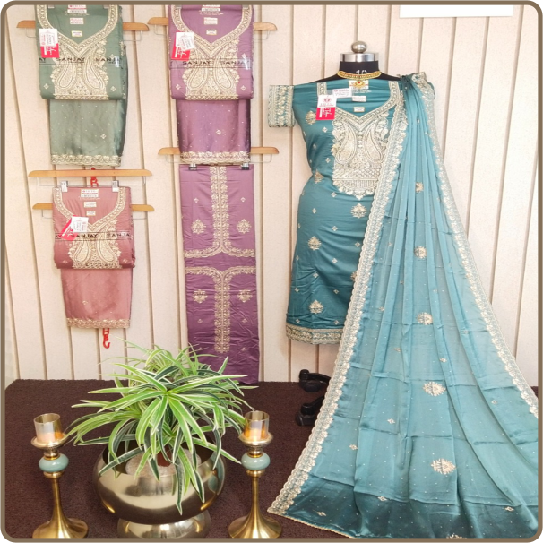 Tajmahal-Dastoor Fancy-02 Top+Dup-Silk Burberry With-Inner