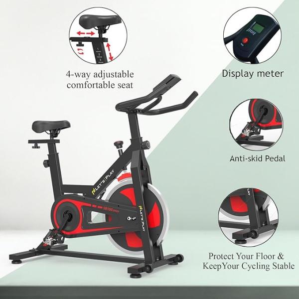 Spin Bike Exercise Cycle for Home Gym Fitness Workout Cardio Training ith 8Kg Flywheel