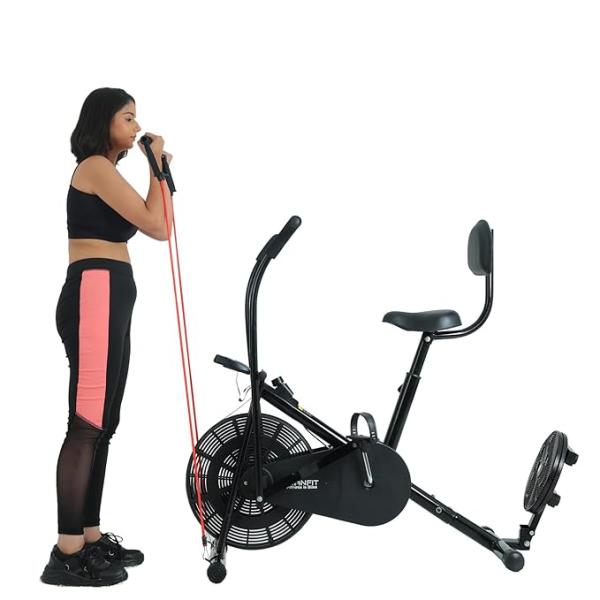 Patented Design Exercise Cycle for Home, Men & Women Fitness | Gym Cycle with Attached Resistance Band | Max User Weight: 120 Kg | For Free Installation, Contact Bionfit Customer Care