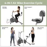 Patented Design Exercise Cycle for Home, Men & Women Fitness | Gym Cycle with Attached Resistance Band | Max User Weight: 120 Kg | For Free Installation, Contact Bionfit Customer Care