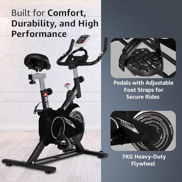 Spin Exercise Bike For Home Use,16Mm 6Kg Flywheel,Max User Weight 130Kg,LCD Display,2Pc Crank,Heart Rate Sensor