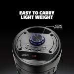 Wireless Bluetooth Portable Party Speaker with RGB Glow Lights, Wired Mic, Remote Control, FM Radio & Aux in/USB/TF Card Reader Input (20W RMS Output)