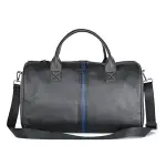 Cole Unisex Travel 30L Duffle Bag | Durable PU Vegan Leather | Detachable Adjustable Strap & Sturdy Stitching | Spacious & Stylish Travel, Gym, Weekend Bag for Men & Women | Black