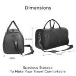 Cole Unisex Travel 30L Duffle Bag | Durable PU Vegan Leather | Detachable Adjustable Strap & Sturdy Stitching | Spacious & Stylish Travel, Gym, Weekend Bag for Men & Women | Black