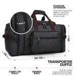Overnight Medium Travel Duffel Polyester Bag for Men, Women - Expandable (Dark Grey, 38-45L)
