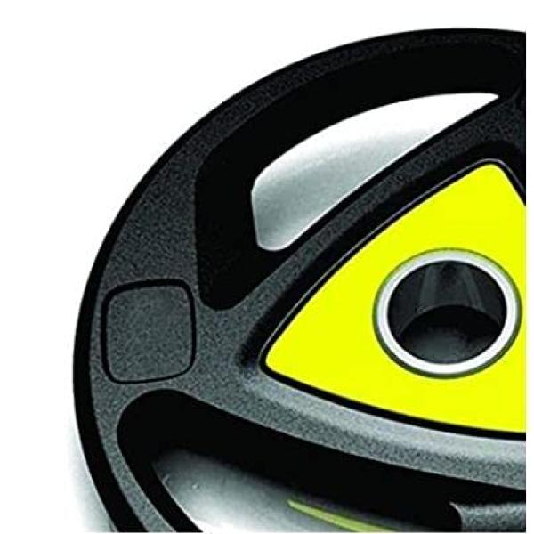 Olympic Barbell Rubber Weight Plates Pair with 50mm 3 Holes Hand Grip for Home/Gym (Colour may vary) (5 KG x 2)