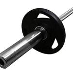 Olympic Barbell Rubber Weight Plates Pair with 50mm 3 Holes Hand Grip for Home/Gym (Colour may vary) (5 KG x 2)