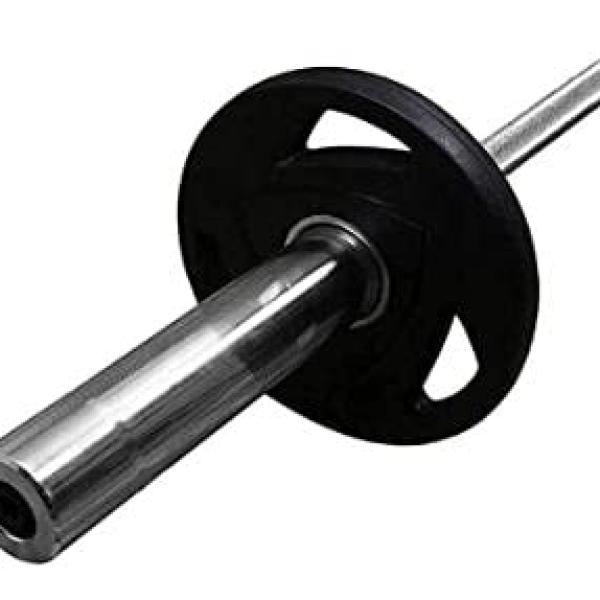 Olympic Barbell Rubber Weight Plates Pair with 50mm 3 Holes Hand Grip for Home/Gym (Colour may vary) (5 KG x 2)