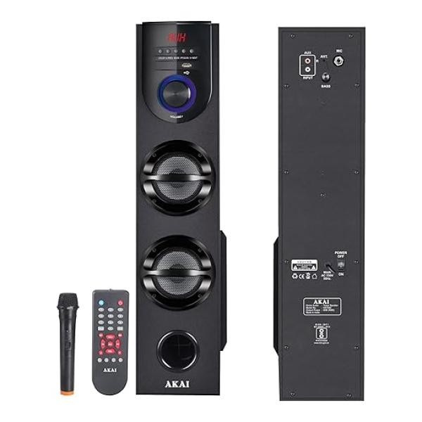 Tower Speaker 60W RMS with Remote - 1 Year Warranty | Bluetooth Connectivity Home Theater System 5.25" Woofer