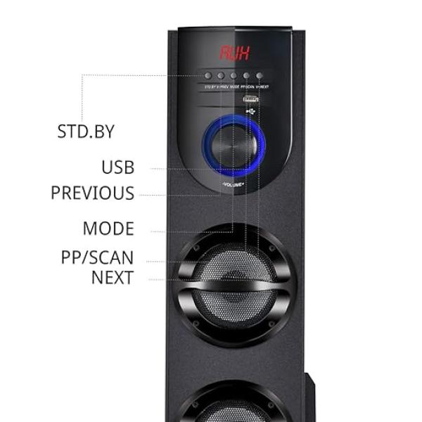 Tower Speaker 60W RMS with Remote - 1 Year Warranty | Bluetooth Connectivity Home Theater System 5.25" Woofer