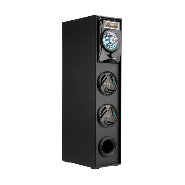 Dj Mini-80W 5.25 Inch Single Bluetooth Home Theater Party Subwoofer Floor Standing Speaker 3 Inch Dual Satellites with Extreme Bass Mic Slot Aux USB Fm & Remote Control Black