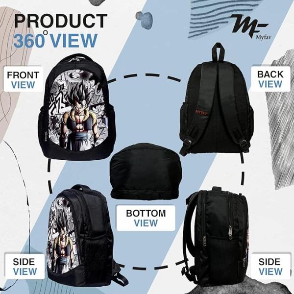 16 inch Anime Design Printed Backpack | Durable Polyester 30 Liter Anime Print Bag | Perfect for School, College, Office, Travel