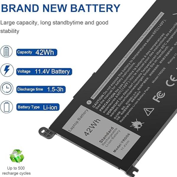 42Wh YRDD6 Battery for Dell inspiron 15 3000 Series 3583 3593 3582 3584 3501,