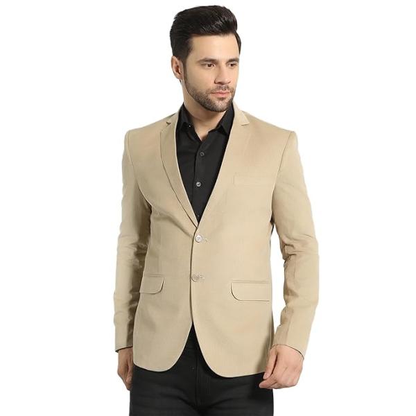 Men's Beige Corduroy Cotton Blazer