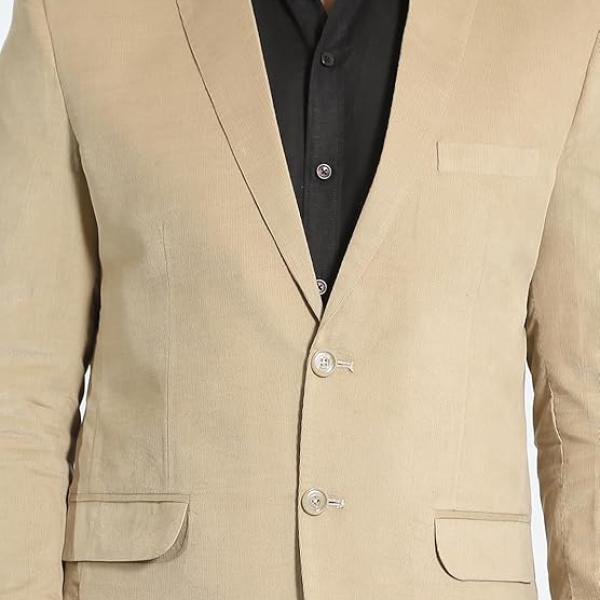 Men's Beige Corduroy Cotton Blazer