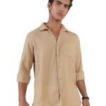 Men's Full Sleeve Casual Shirt - Regular Fit | Shirts for Men | Solid Color | Textured Shirt