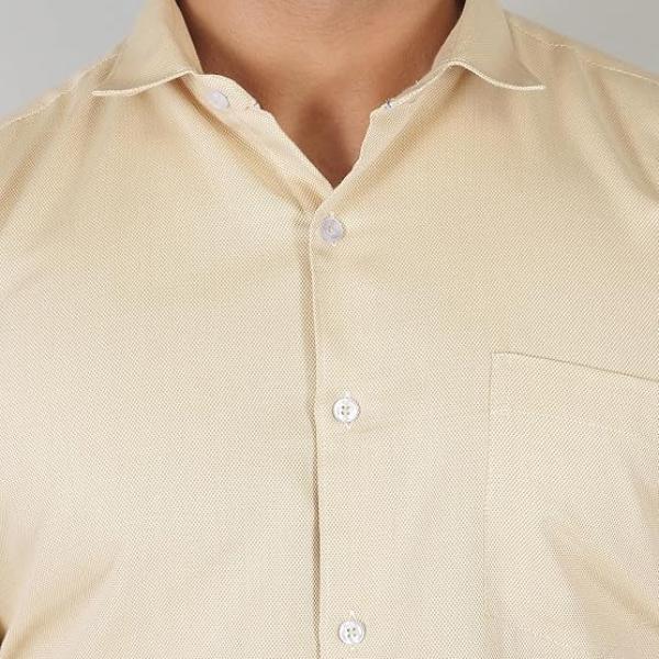 Men's Slim Fit Formal Shirt | Full Sleeves, Spread Collar with Hanging Piping