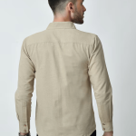 Beige self design casual shirt