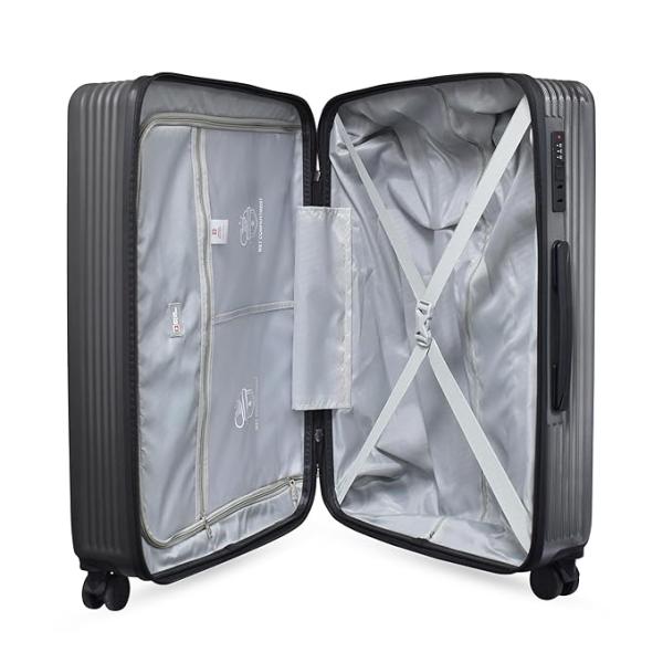 Hard Trolley Luggage (79cm), 100% Polycarbonate Cabin Check-in Suitcase, Lightweight Suitcase with 360° Wheels, Travel Trolley Bags, Cabin Luggage (143L)-Grey