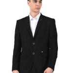 Men l Premium Casual Blazer Slim Fit Notched Collar Polyester Fabric Solid Pattern