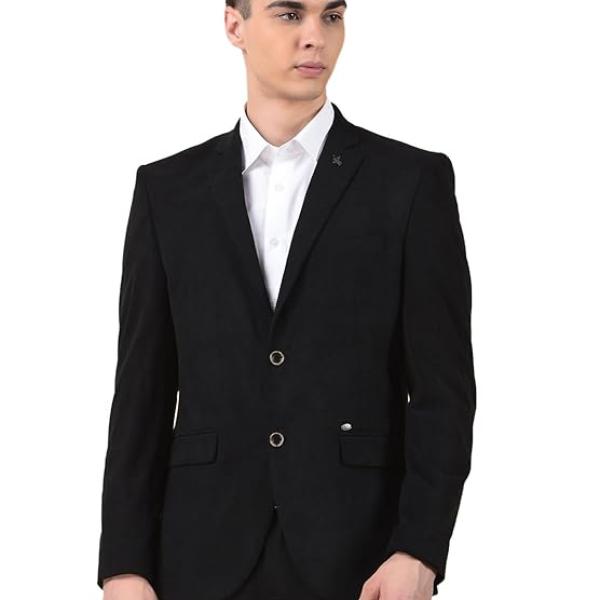 Men l Premium Casual Blazer Slim Fit Notched Collar Polyester Fabric Solid Pattern