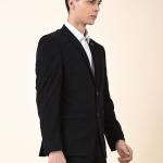 Men l Premium Casual Blazer Slim Fit Notched Collar Polyester Fabric Solid Pattern
