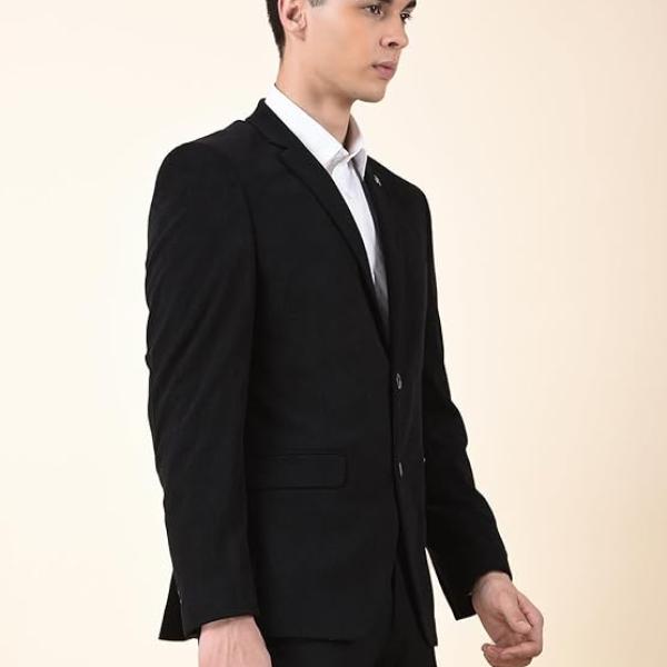 Men l Premium Casual Blazer Slim Fit Notched Collar Polyester Fabric Solid Pattern