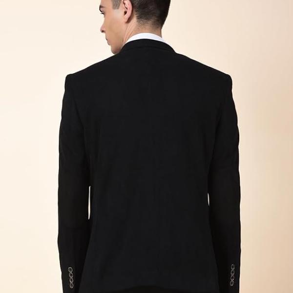Men l Premium Casual Blazer Slim Fit Notched Collar Polyester Fabric Solid Pattern