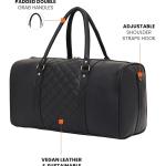 Leather Sustainable & Durable Holiday Travel Duffle Bag 30L Storage Weekender Cabin Bag Gym Bag for Men and Women (Black)