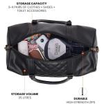 Leather Sustainable & Durable Holiday Travel Duffle Bag 30L Storage Weekender Cabin Bag Gym Bag for Men and Women (Black)