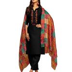 Women's Embroidered Mirror Work Cotton Straight Salwar Kurta Dupatta Set | Wedding Outfit | Ethnic Set | Outfit