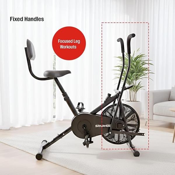 Air Bike Exercise Cycle for Home Gym with Back Support | Full Body Workout – Arms & Legs Dual Action