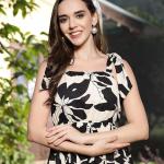 Women's Printed Cotton Tiered Dress