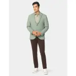 BLACKBERRYS-Slim Comfort B-95 Formal Black Solid Trouser - Oak