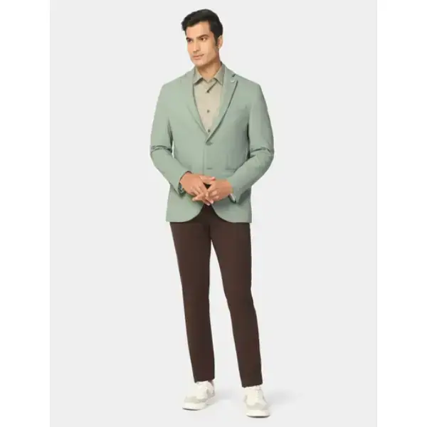 BLACKBERRYS-Slim Comfort B-95 Formal Black Solid Trouser - Oak