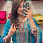 Women's Beautiful Heavy Pure Chinon Ready mate Anarkali Kurti and Palazzo with Dupatta Set. for Women Wedding Occasion