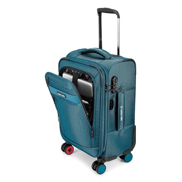 Berlin Expander Soft-Sided Polyester Cabin Luggage 20 inch | 55cm | 8 Wheels Small Trolley Bag for Travel
