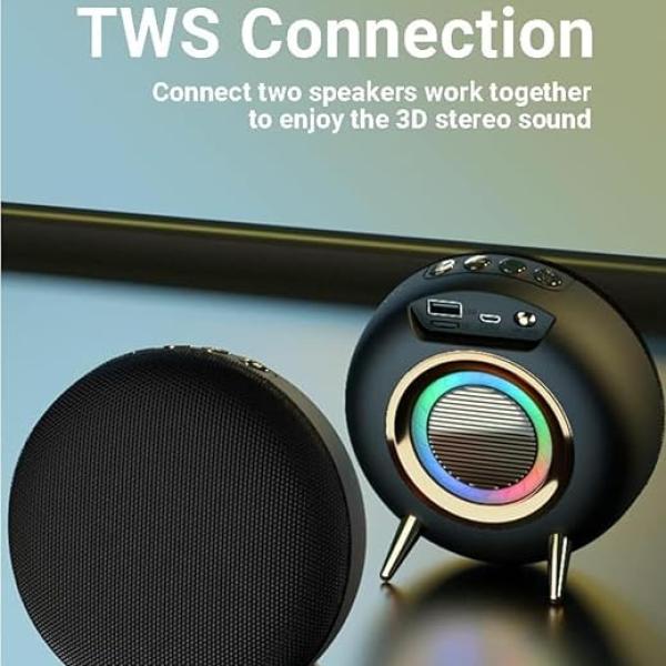 Premium Bluetooth Speaker with 360 Surround Sound, Beat Synced RGB Lights