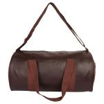 Leather Gym Duffel Bag | Shoulder Gym Bag | Sports and Travel Bag | Fitness Bag | Gym, Basketball, Football, Multipurpose with Side Compartments for Men, Women, Boys & Girls 23 cm (Brown)