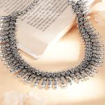 Choker Necklace Bohemian Oxidised Antique Tribal Style Trendy Jewellery Gift for Women & Girls