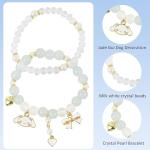 Crystal Bracelet for Girls Stylish Double Layer Pearl Crystal Bead Bracelets Jewelry