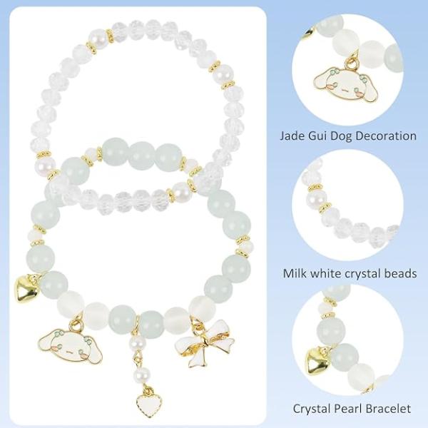 Crystal Bracelet for Girls Stylish Double Layer Pearl Crystal Bead Bracelets Jewelry