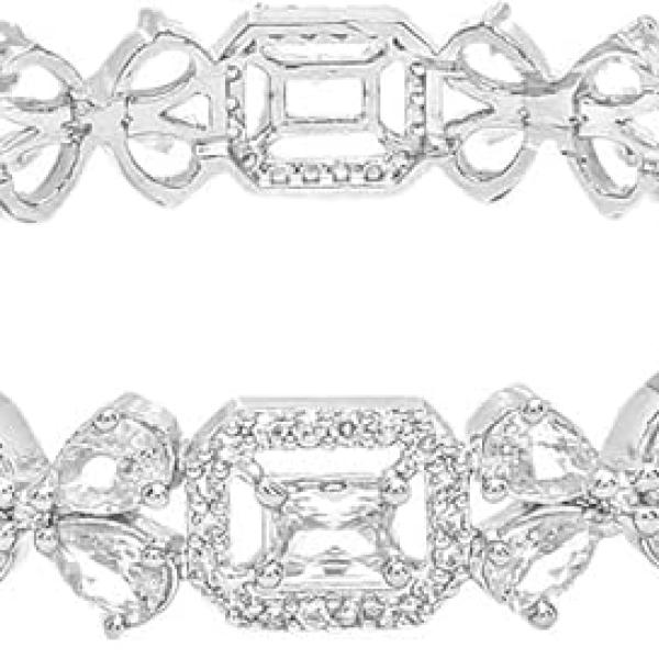 Silver Plated Emerald Cubic Zirconia Beautiful And Stylish Leaf Diamond Bangles For Women & Girls